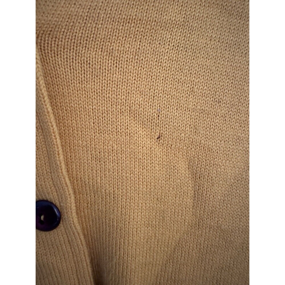 Vintage 1968 Grewe 100% Wool Yellow Red High School Varsity Sweater Avantes Reed - Picture 7 of 13